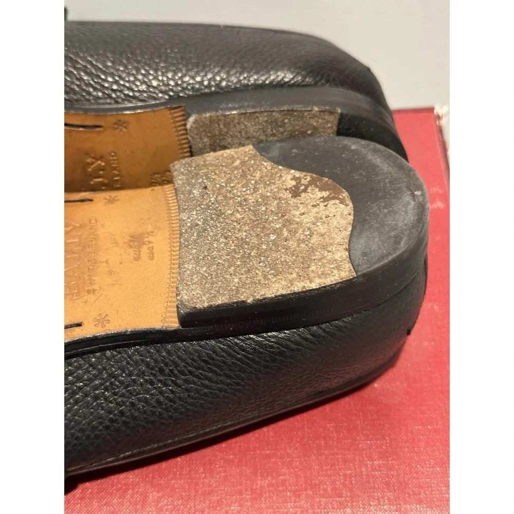 Bally Webb Loafers Men's 9 1/2 US Black Grained Leather